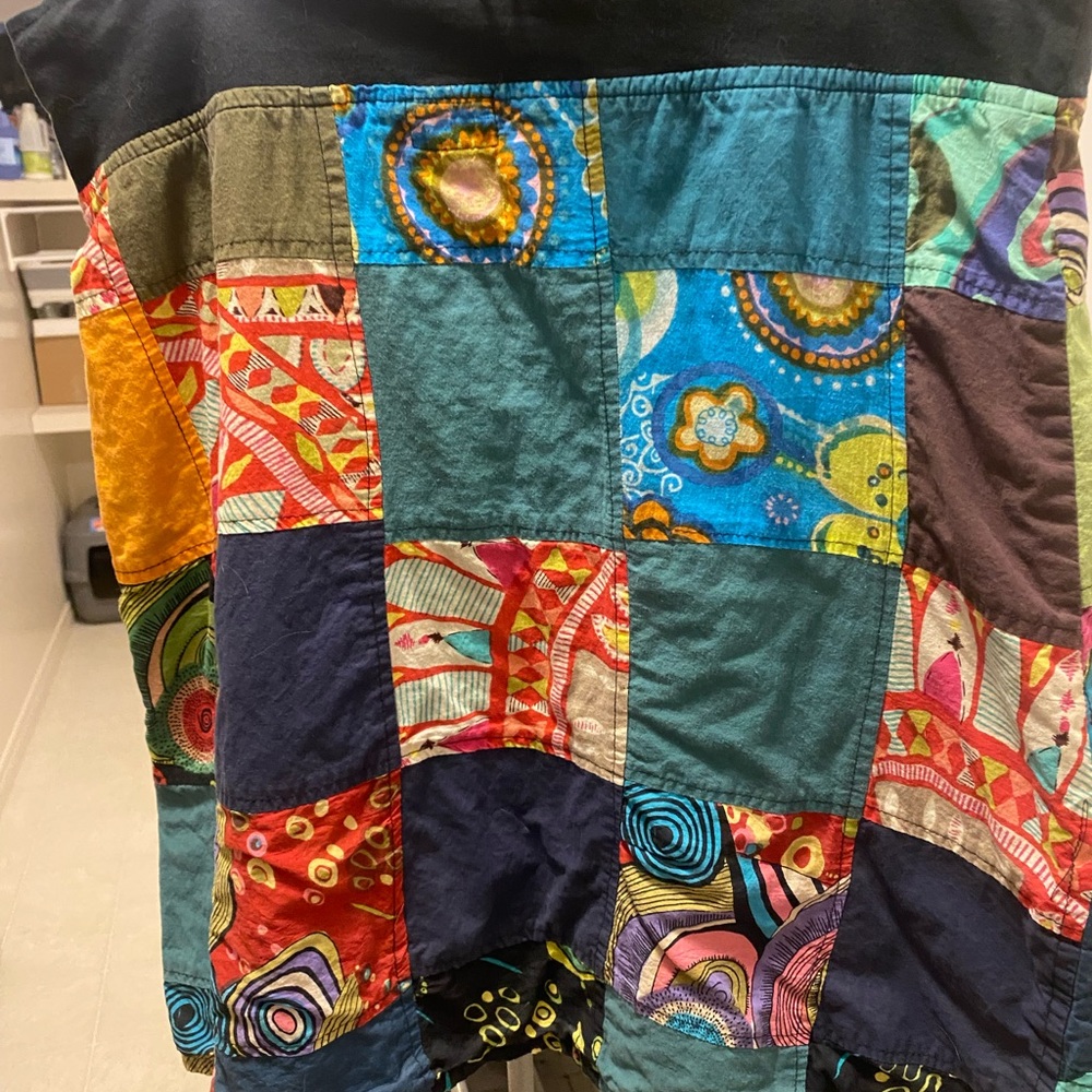Bohemian Patchwork Mini Skirt in Multicolor - Picture 2 of 4